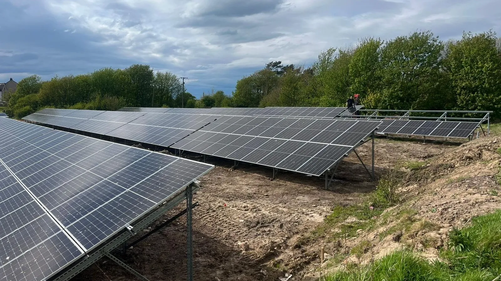 Solar panels on a farm roof near Lockerbie, Dumfries & Galloway